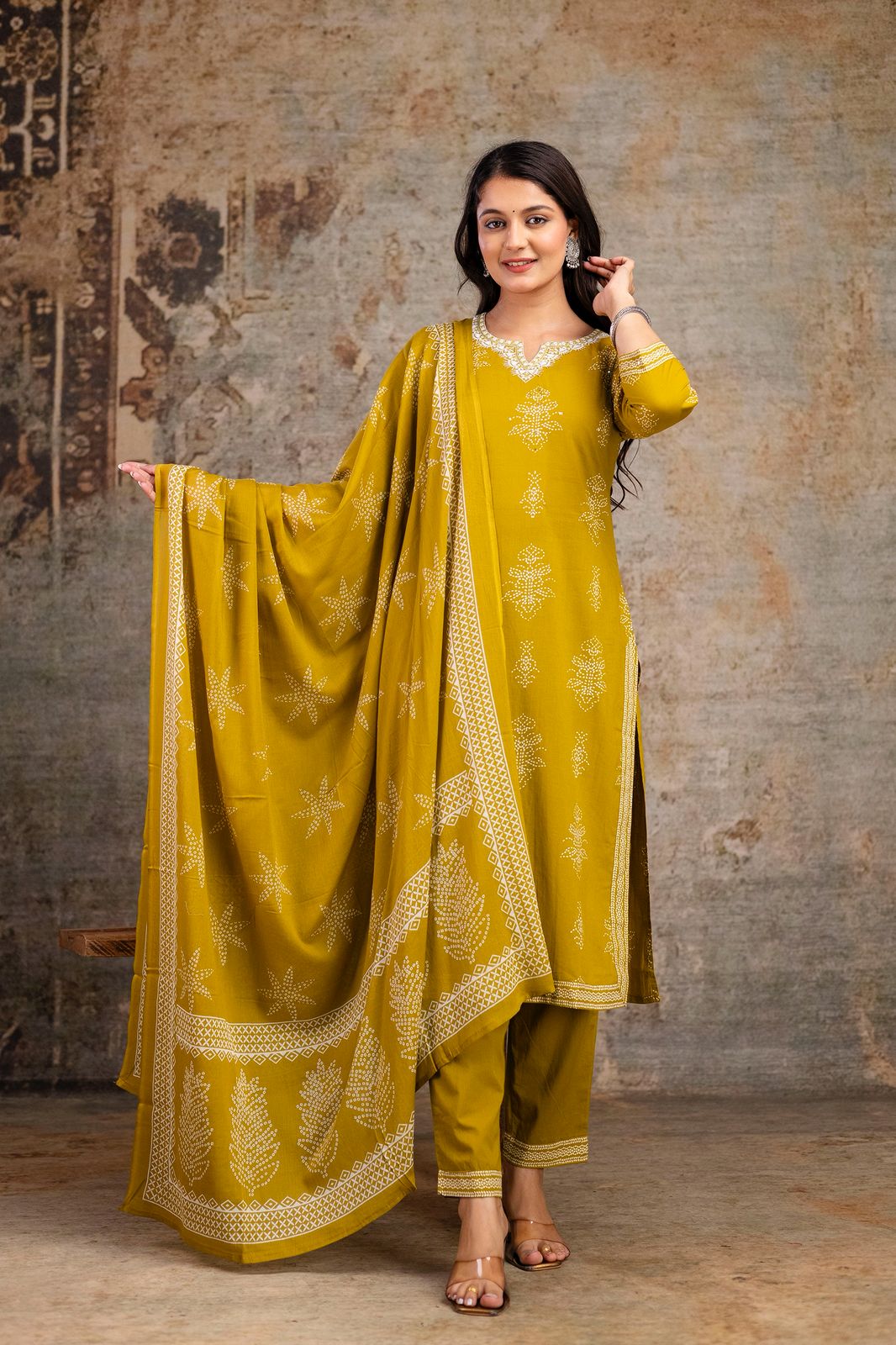 Starry Elegance Embroidered Tunic Set